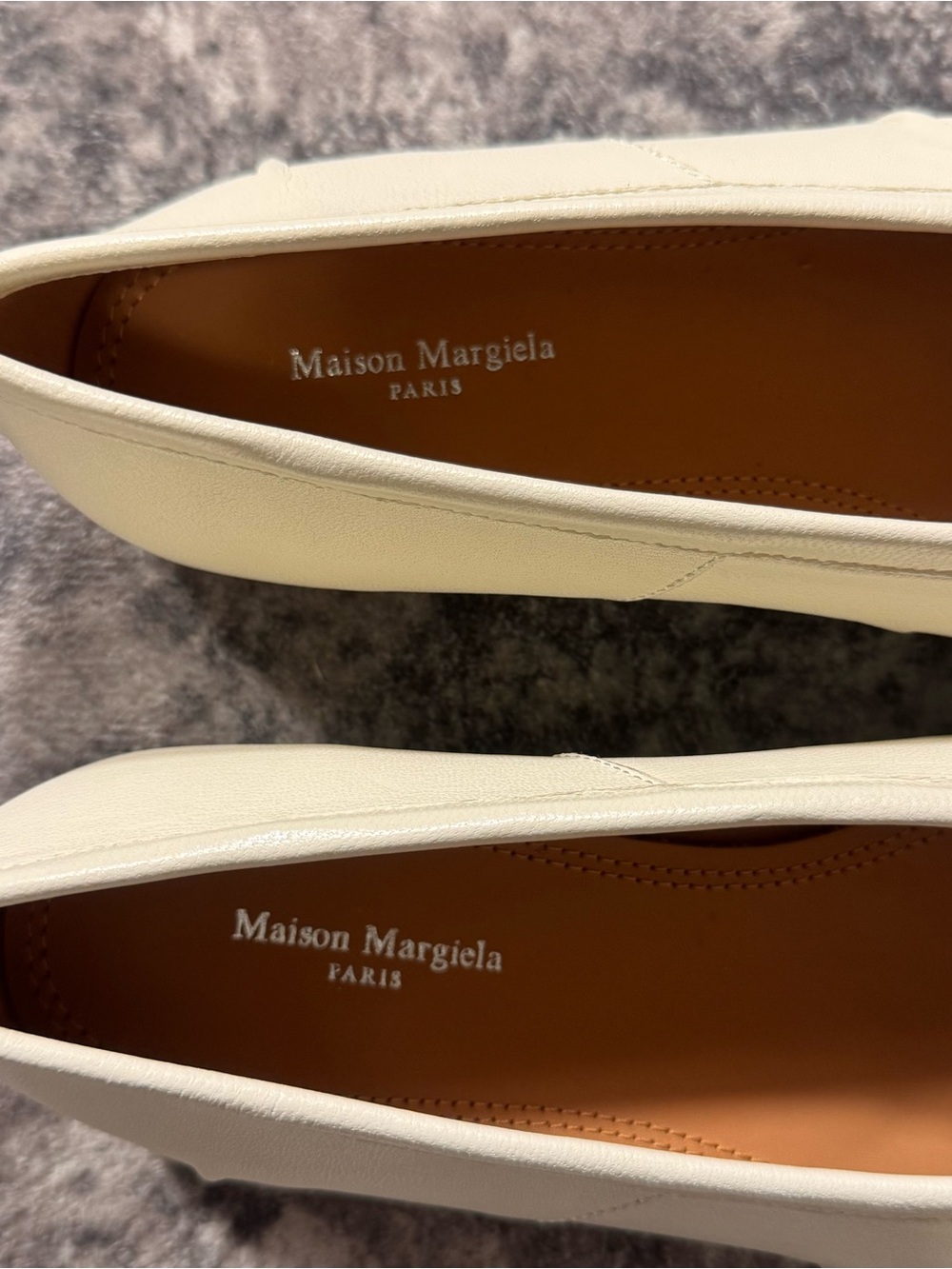 Maison Margiela Women’s White Tabi Leather Ballet Flats SIZE EU 37 US 7 - Picture 4 of 8